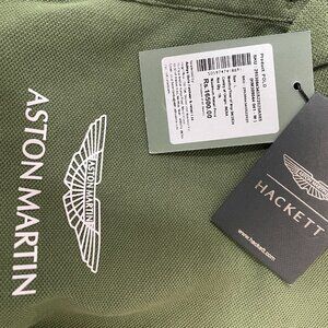 Hackett x Aston Martin Racing Earth Polo Shirt Green Sustainable Cotton Size L